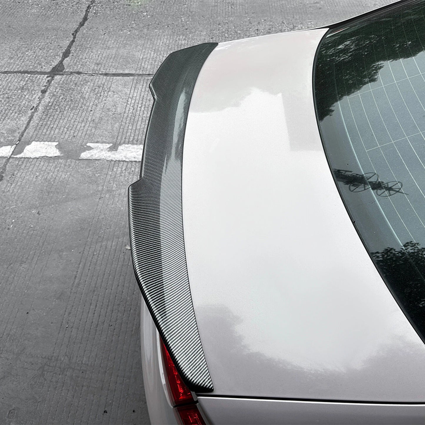 1x Carbon Look Rear Boot Spoiler Lip for Audi A4 S4 B8 (2009-2016)