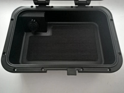 Boat Glove/Console Compartment with Dual USB Points, Waterproof, Black