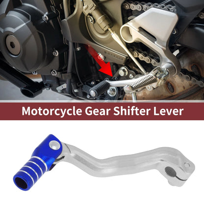 Folding Motorcycle Gear Shifter Lever - Silver Tone Blue for Bosuer M4