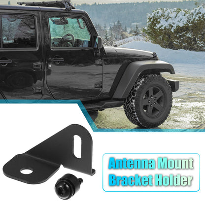 Steel Driver Side Antenna Mount Bracket for Jeep Wrangler JL JLU JK TJ (2018-2023)