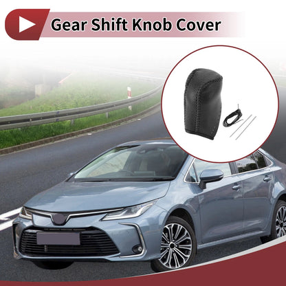 1 Pc Car Gear Shift Knob Cover for Toyota Corolla Black Faux Leather