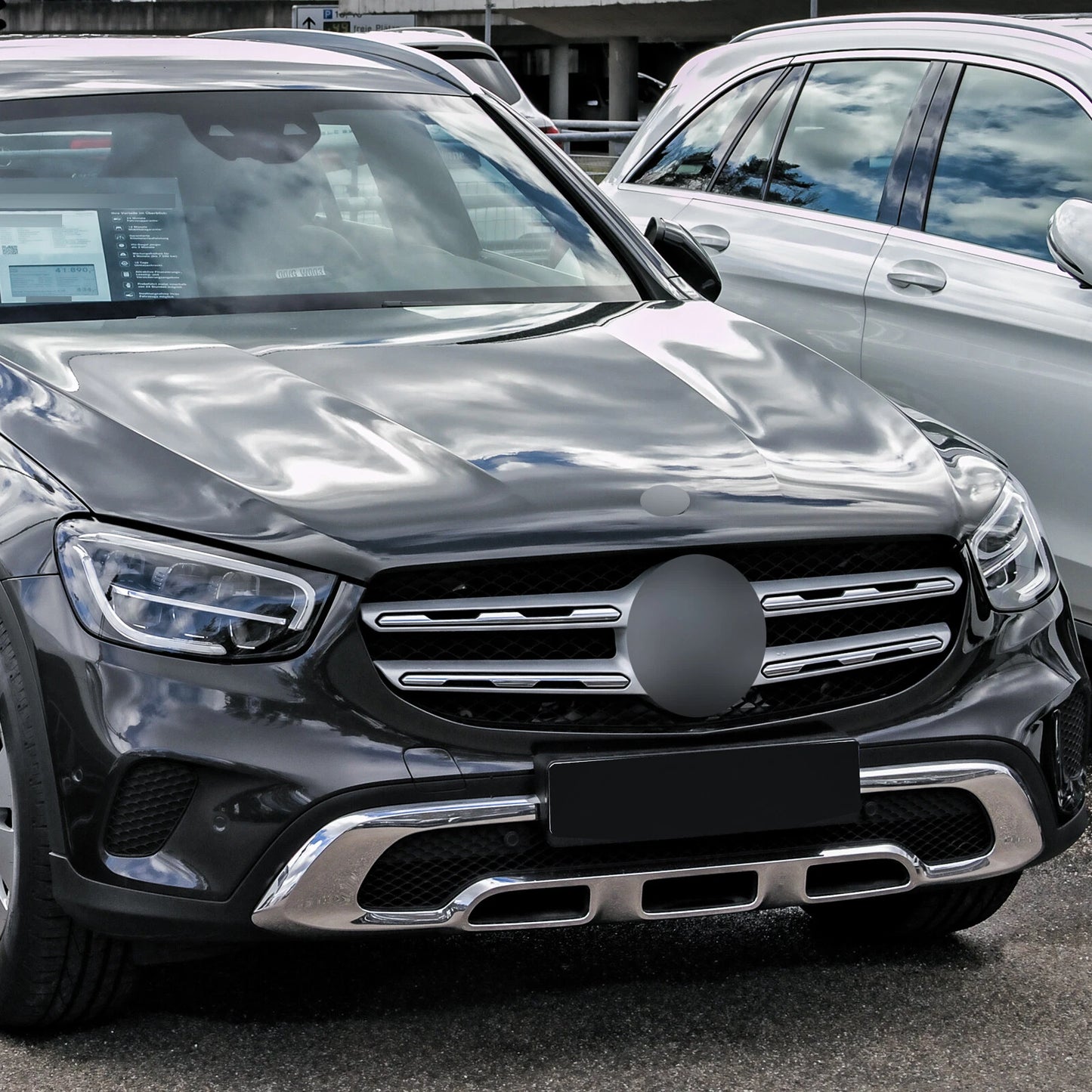 Black GT Style Front Grille for Mercedes Benz GLC-Class X253 (2020-2023)
