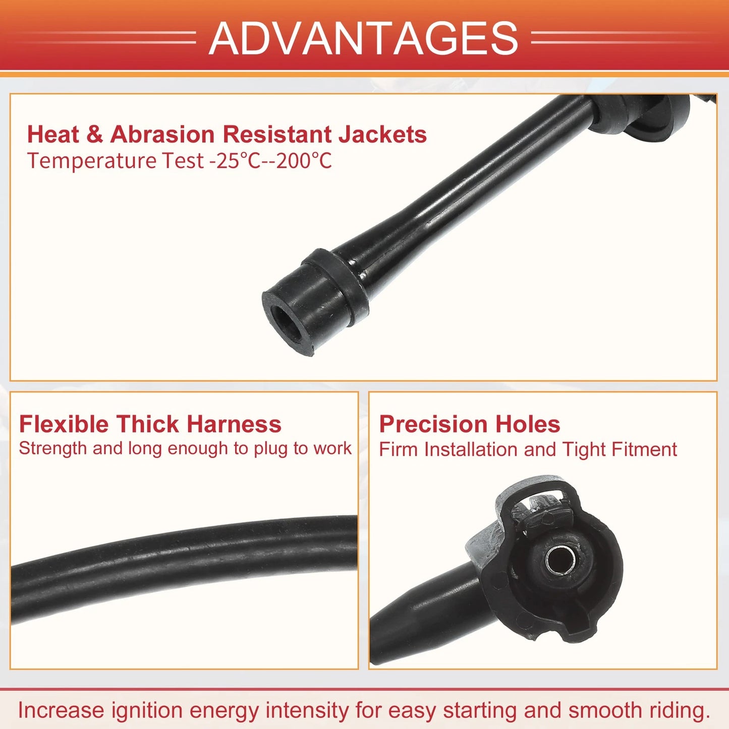 3 x Spark Plug Wire Ignition Coil Cables for Toyota Tundra (2000-2004)