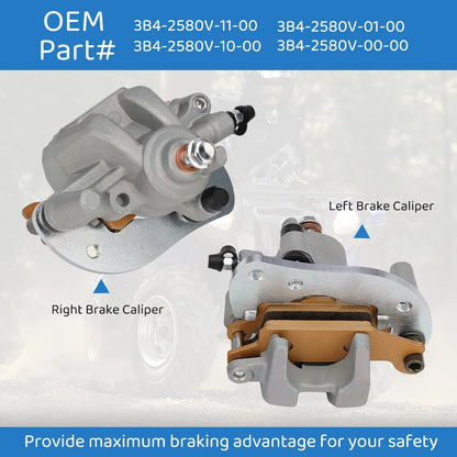 Rear Left/Right Brake Calipers w/Pads for Yamaha