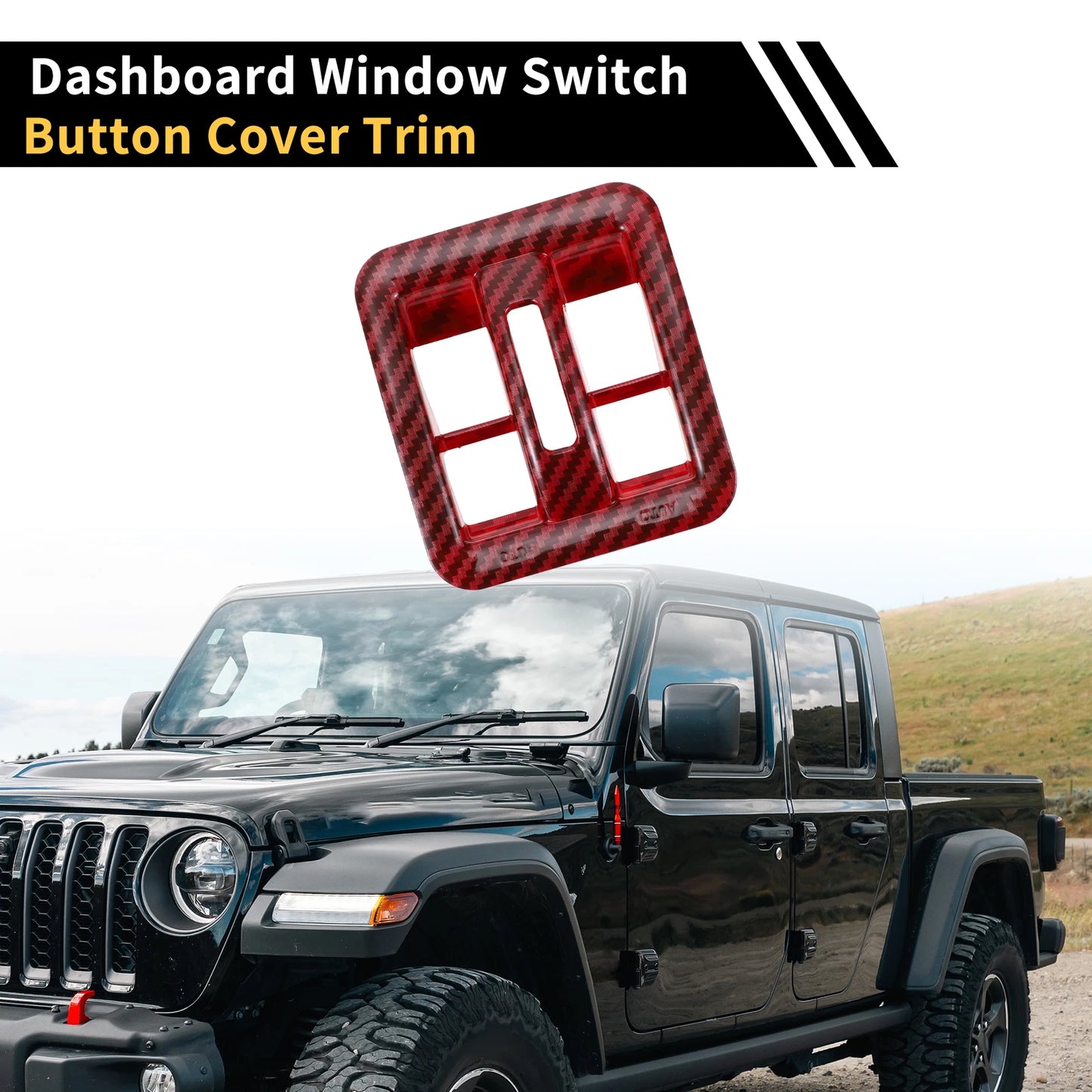 Dashboard Window Switch Button Cover Trim for Jeep Wrangler JK (2007-2018)
