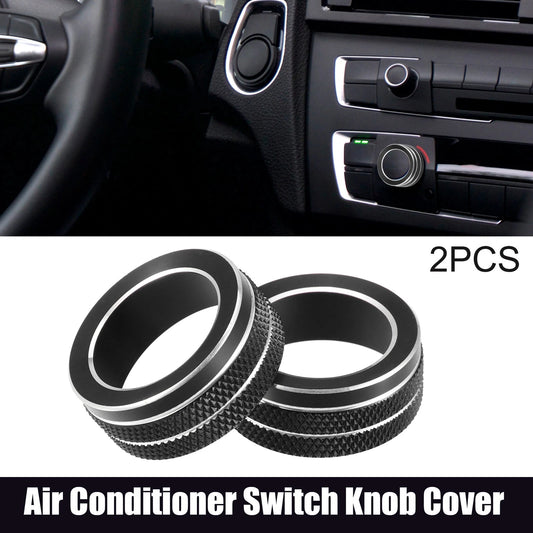2 x Car Air Conditioner Switch Knob Cover for Toyota Yaris 10 Series Black