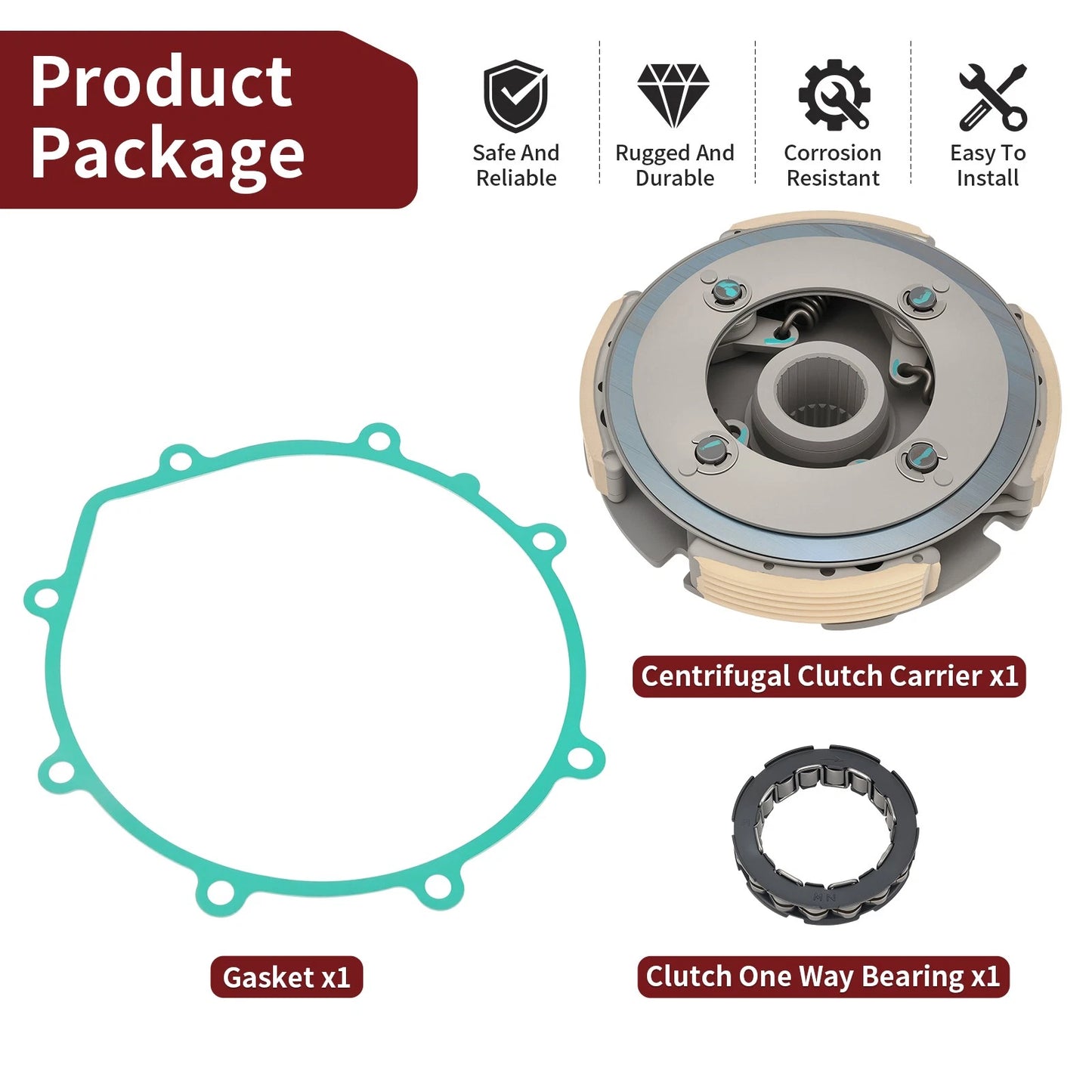 Wet Clutch Carrier & Bearing w/ Gasket for Yamaha Wolverine 350 YFM350 (2006-2009)