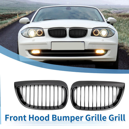 Front Upper Bumper Grille for BMW 1 Series E87 (2003-2007) Gloss Black