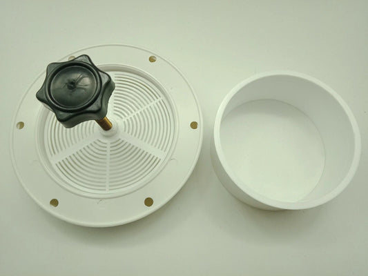 Mushroom Style Vent White Plastic Brass Spindle Low Profile Mosquito Screened