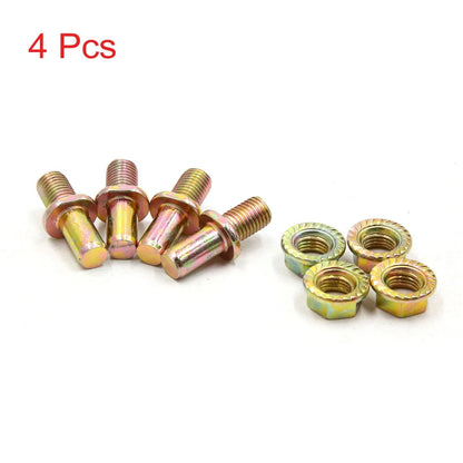 4 x Gold Tone Motorcycle Chain Wheel Sprocket Screw Locking Bolt for CG125