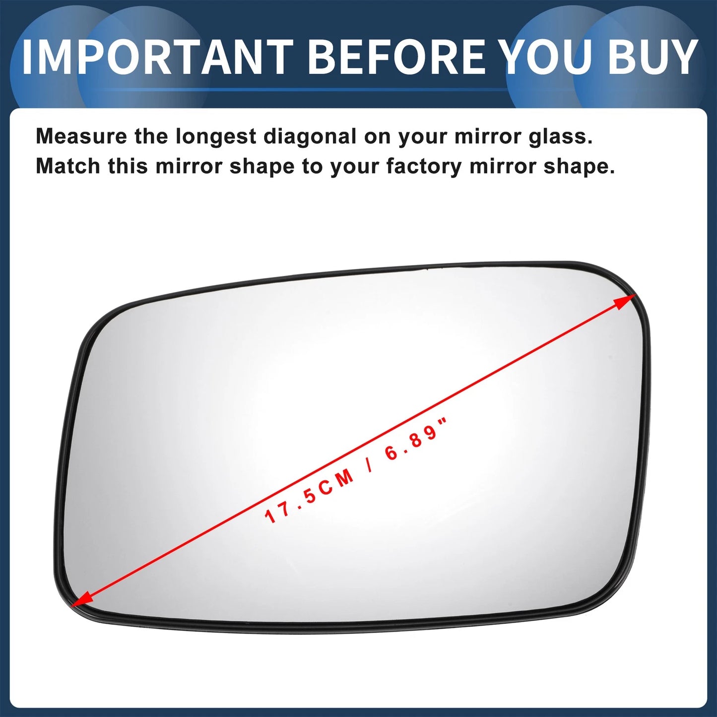 Left Side Mirror Glass for Volvo 850 S40 S70 S90 V40 V70 (1993-2000)