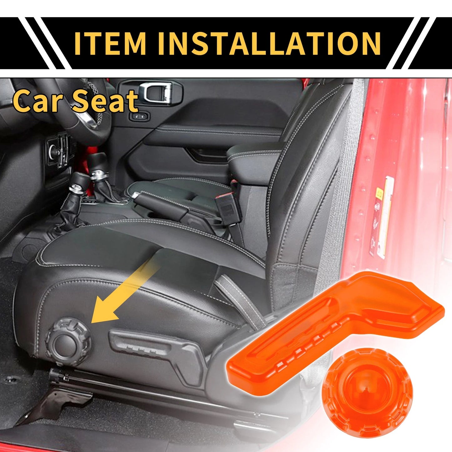 Seat Adjustment Button Cover Trim for Jeep Gladiator JT (2018-2024) - Orange