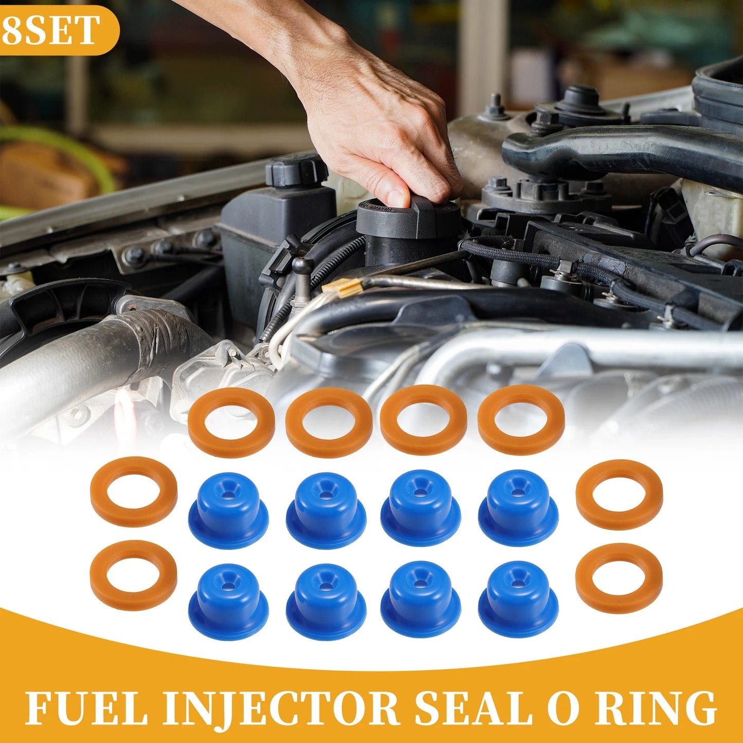 Fuel Injector Seal O Ring 8 Sets for Ford F-Series