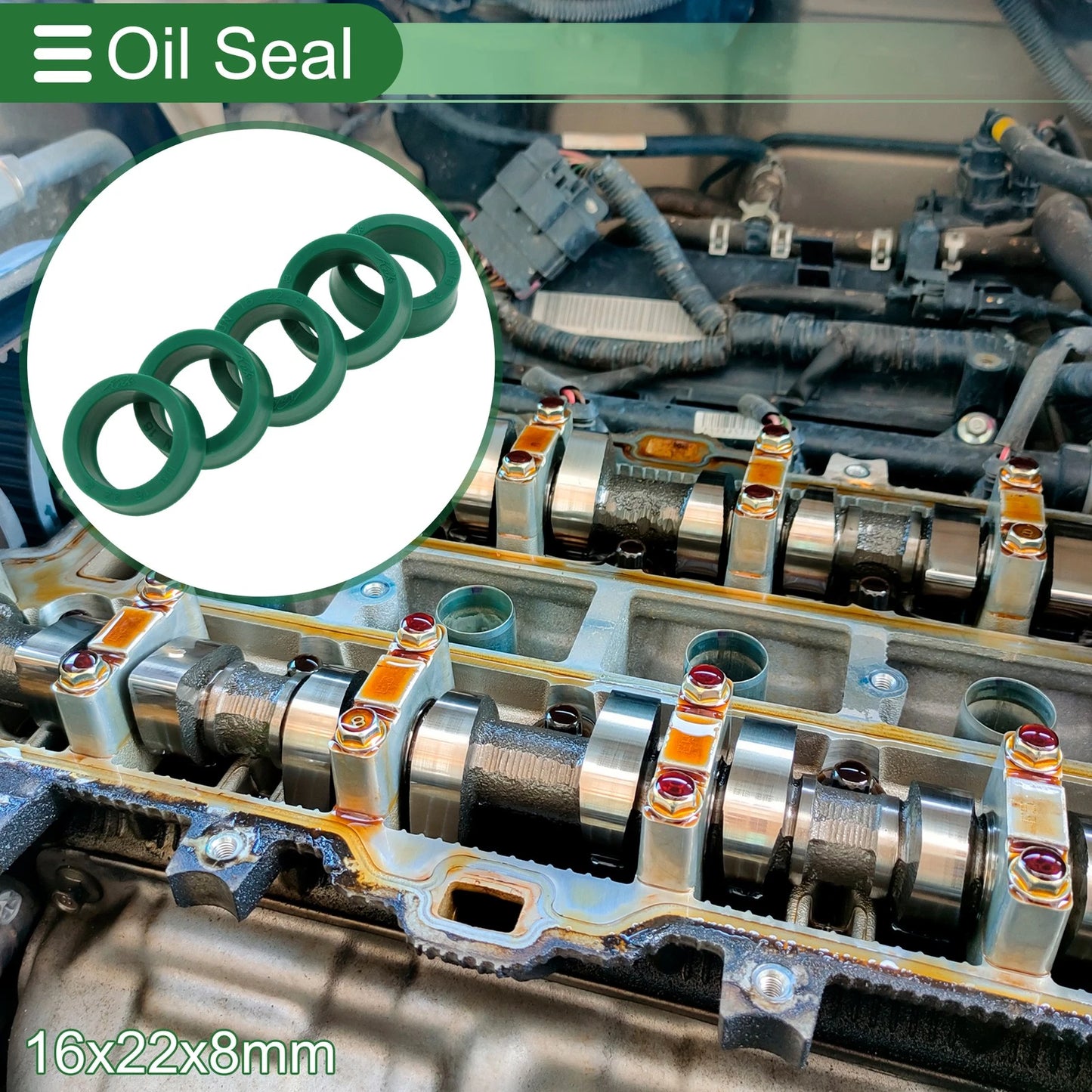 Oil Seal / 16x22x8mm 5 Pcs / Seal Ring Rotary Shaft Seal TPU for Make Model