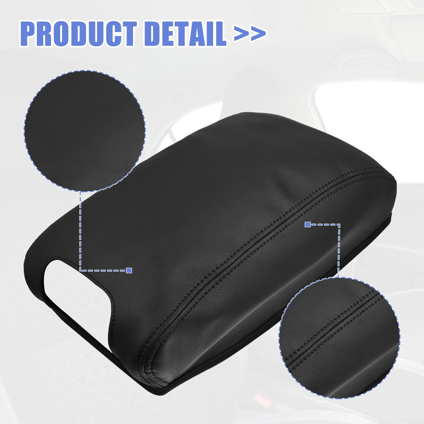 Microfiber Leather Center Console Armrest Cover for Jeep Wrangler (2007-2018)