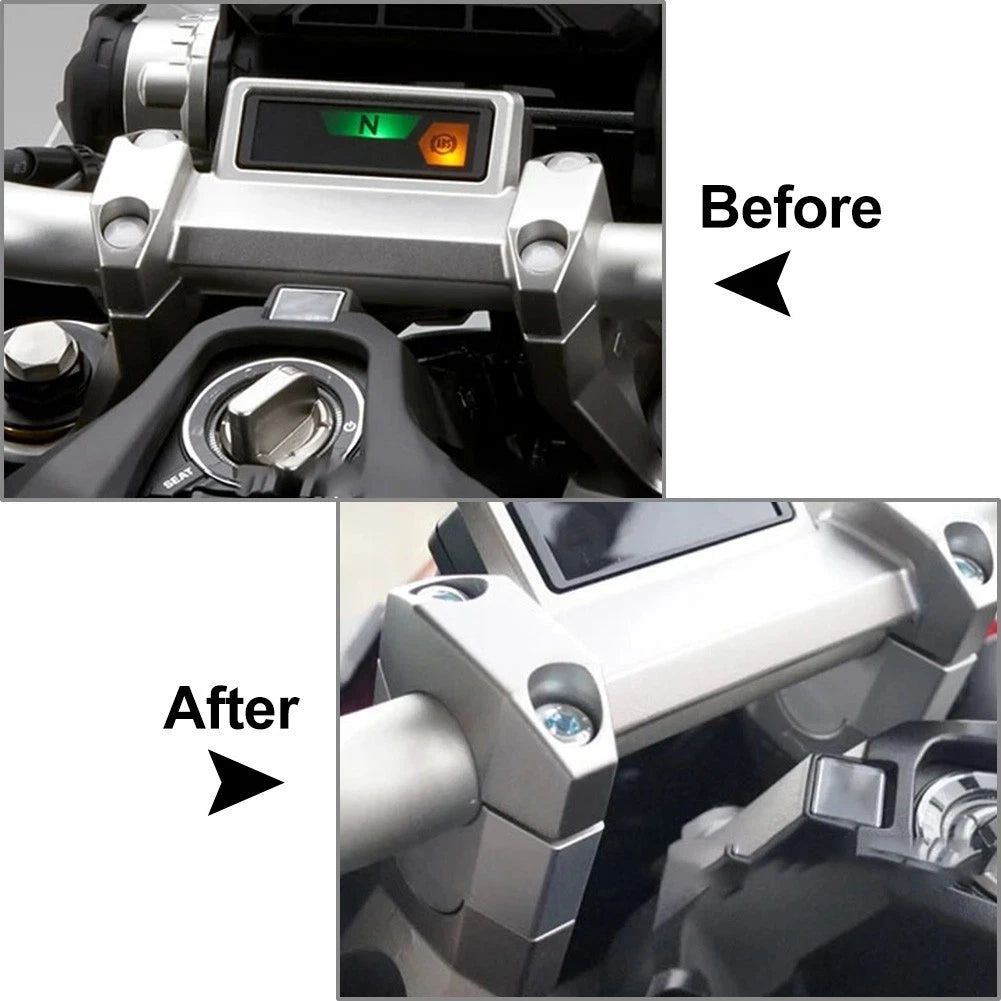 Handlebar Riser Clamp Mount Adapter Silver for Honda ADV 150 160 (2017-2023)