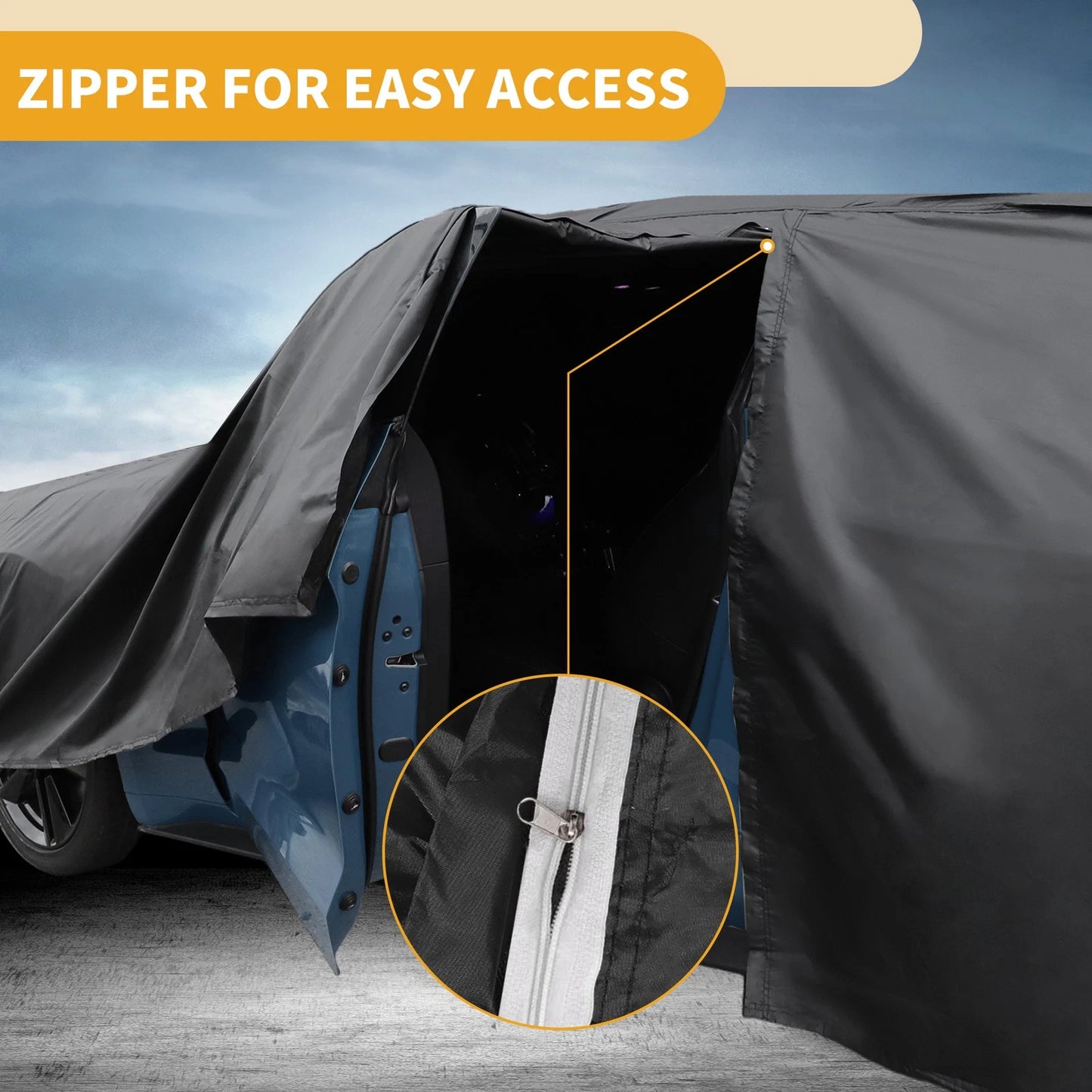 Car Cover 210D-PU All Weather Black for Chevrolet Tahoe