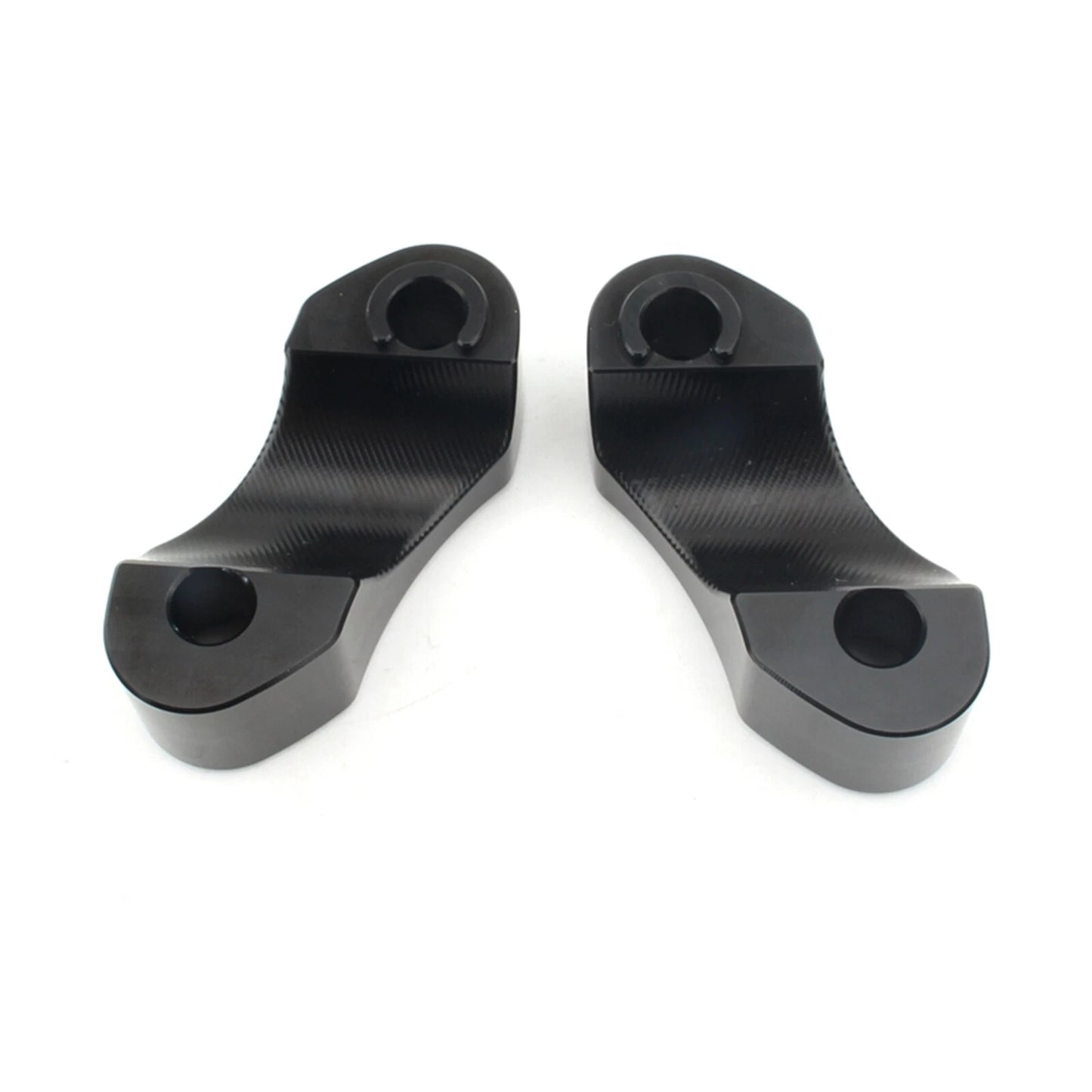 2 x Black Handlebar Riser Clamp Kit for Harley Wide Glide, Softail, Dyna (2006-2023)