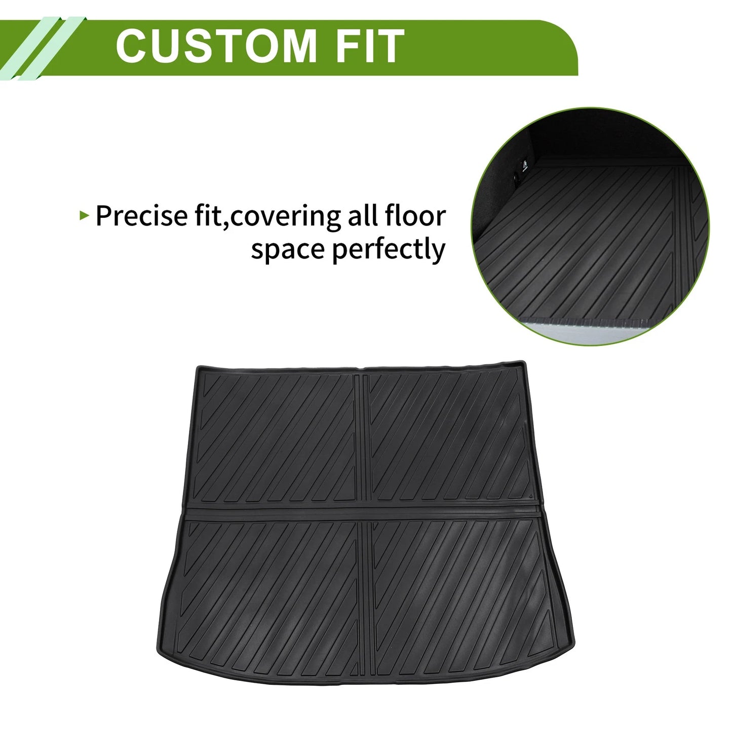 Rear Trunk Mat for Ford Edge 5 Seat 2015-2024 TPE Cargo Liner Replacement