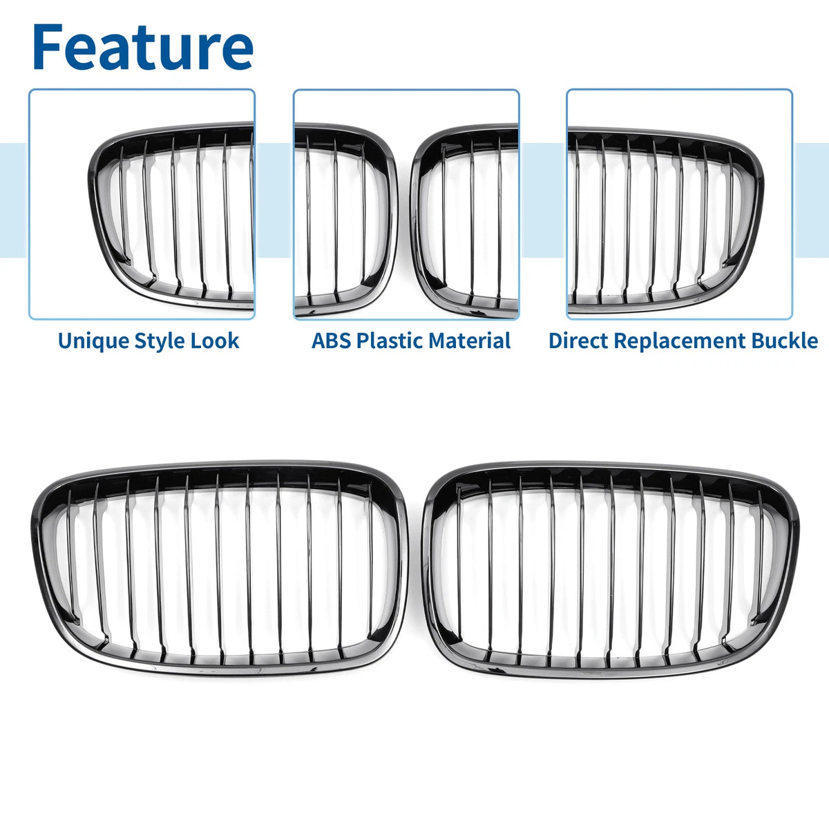 Pair Front Upper Bumper Grille Signal Slat for BMW 1 Series F20 (2011-2014)
