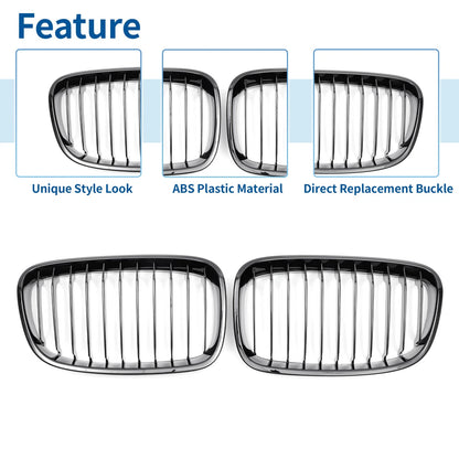 Pair Front Upper Bumper Grille Signal Slat for BMW 1 Series F20 (2011-2014)