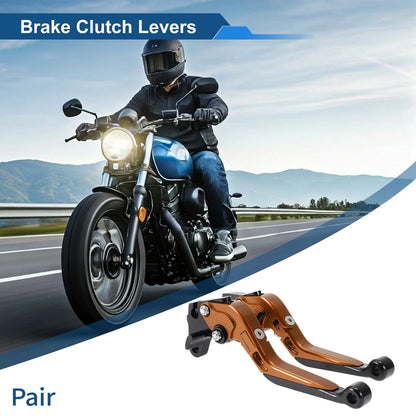 1 Pair Adjustable Short Long Brake Clutch Levers Orange Black for Yamaha WR125X