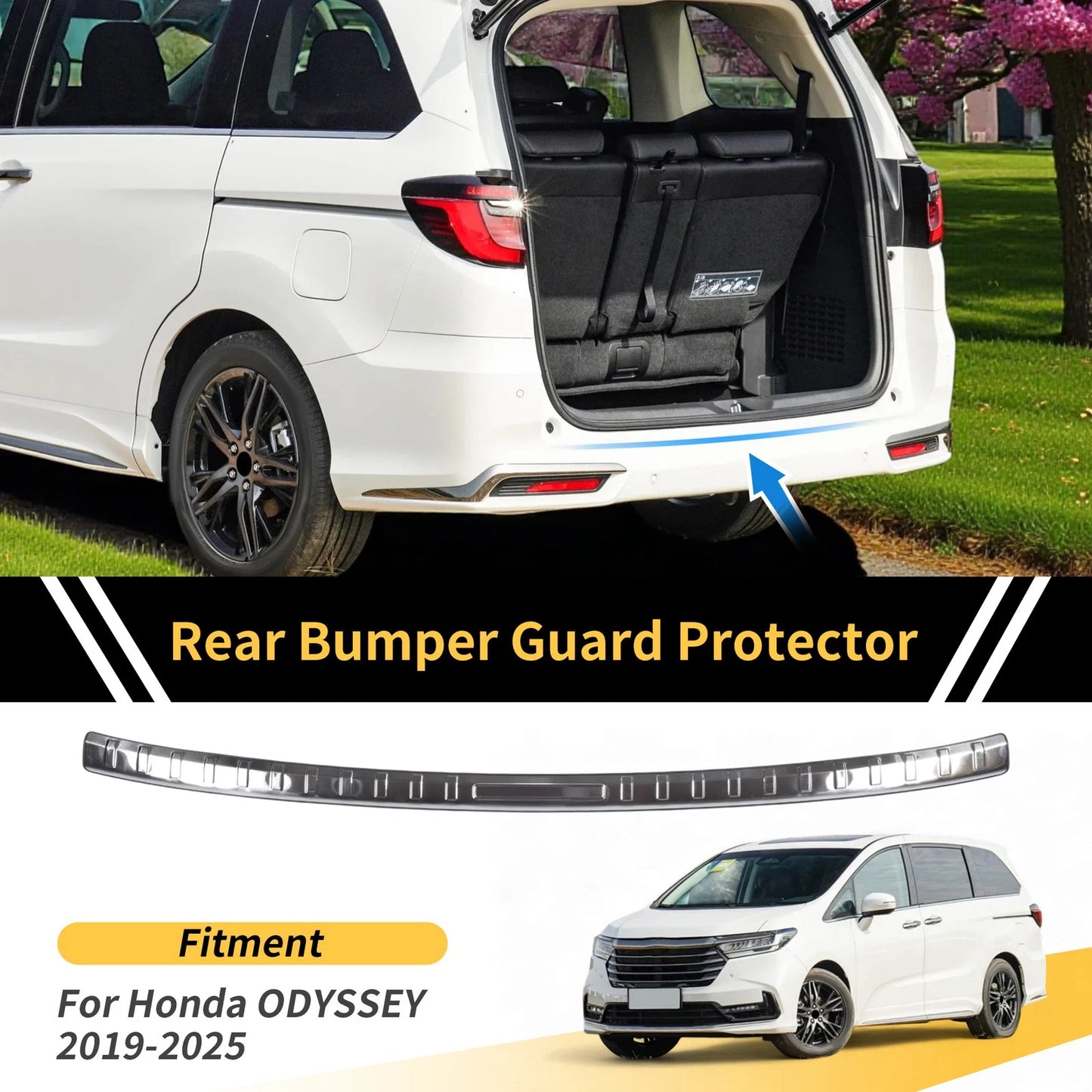 Rear Bumper Topper for Honda Odyssey 2019-2025 Silver Tone 1 Pcs