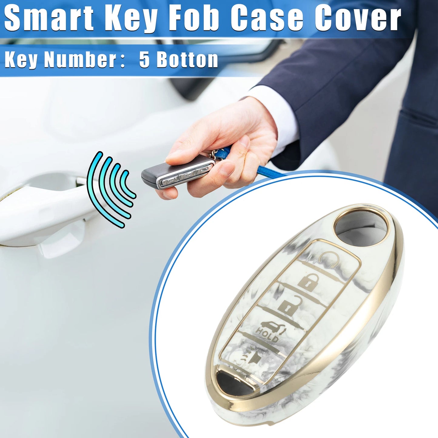 Key Fob Cover for Nissan Altima Maxima Infiniti TPU Gray