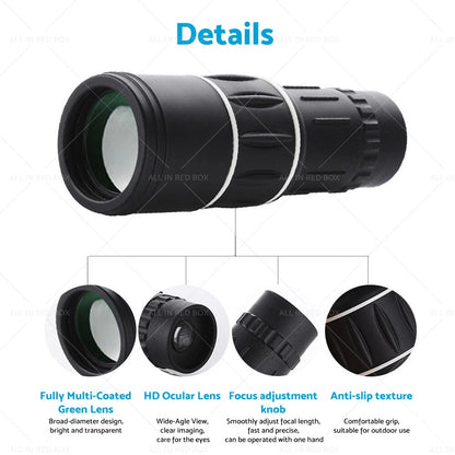 High Powered Wide Angle Monocular Telescope for Night Vision