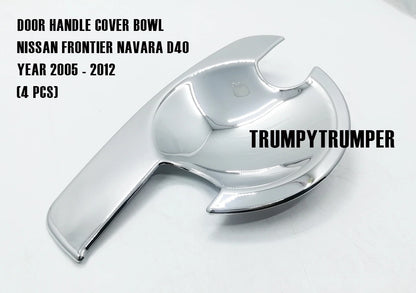Chrome Door Handle Cover Insert Bowl Trim for Nissan Navara D40 (2005-2015)
