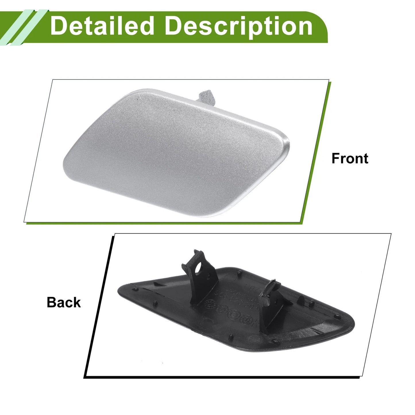 Left Washer Nozzle Cover for Porsche Cayenne 92A Silver Tone