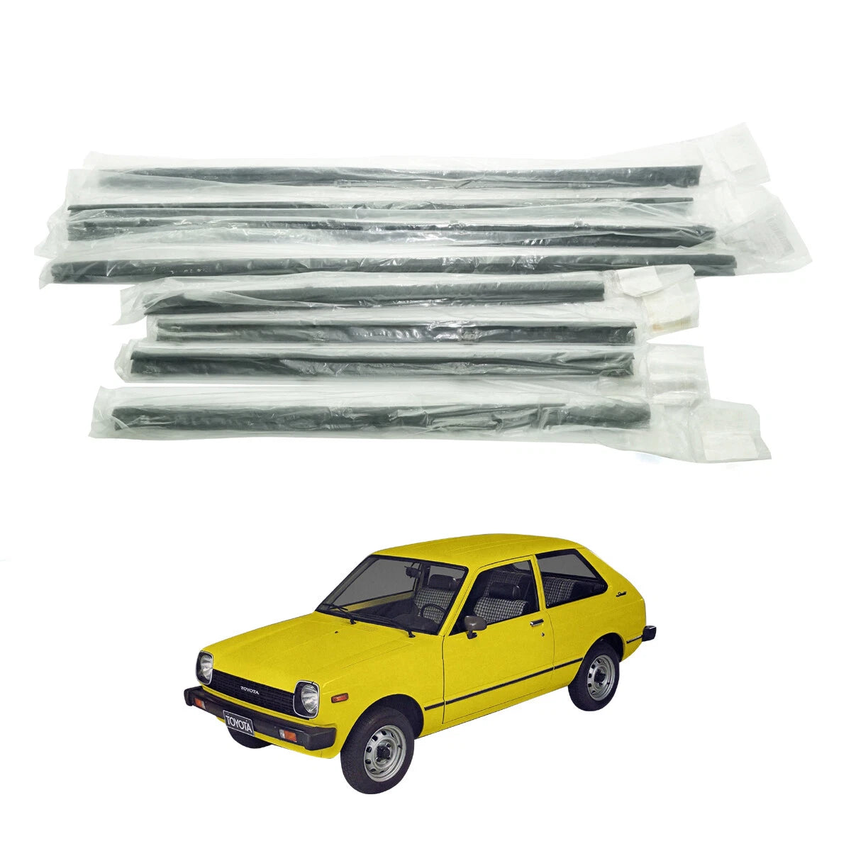 Door Glass Weatherstrip Set for Toyota Starlet KP60 KP61 KP62 1978-1984