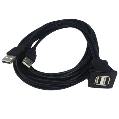 USB 2.0 Dual Male to Female Extension Cable for M Car Dashboard