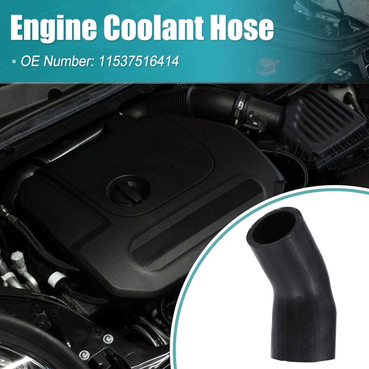 Engine Coolant Hose for BMW E82 E90 E91 E92 E93 (2007-2013) Rubber Black