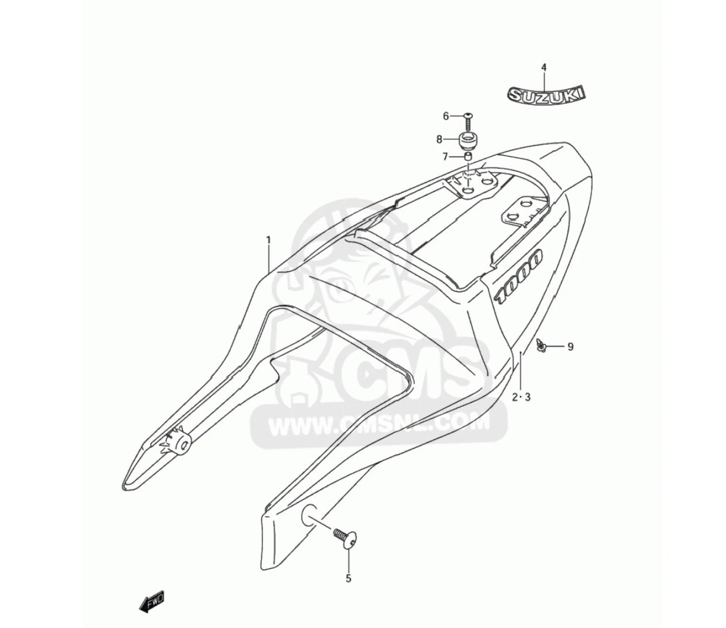 2 x Posteriore carenatura Sedile Bulloni Spalla for Suzuki GSX-R1000 (2003–2003)