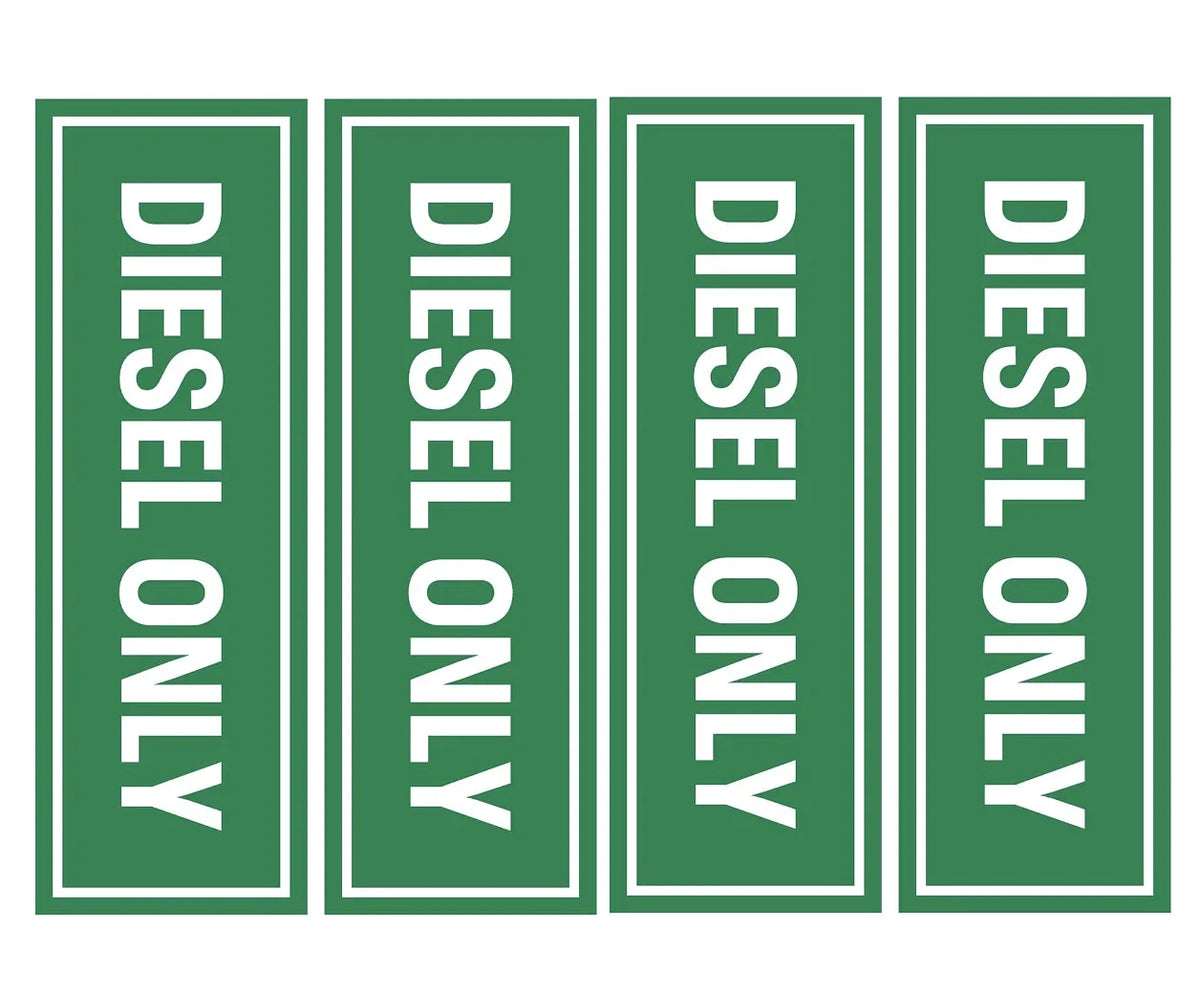 DIESEL ONLY Vinyl Stickers - Decals - Labels for Truck Oil Gas Fuel 4x