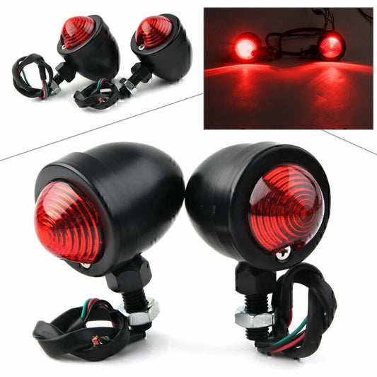 12V Motorcycle Turn Signal Lights - Red Blinker Indicators for Universal Models