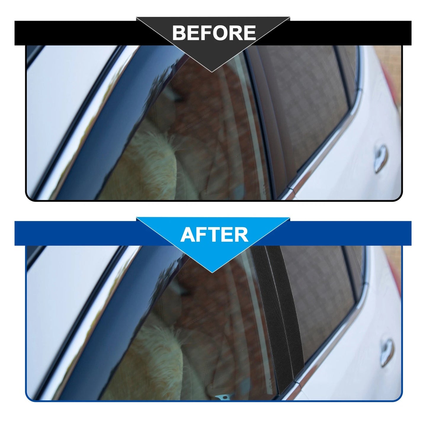 8 Pcs Car Door Cover Trim Pillar Stickers for Honda Civic (2006-2011)