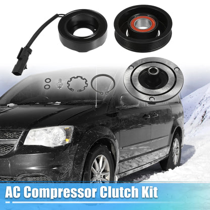 Set 6 Cyl 3.3L 3.8L AC Compressor Clutch for Dodge Grand Caravan (2008-2010)
