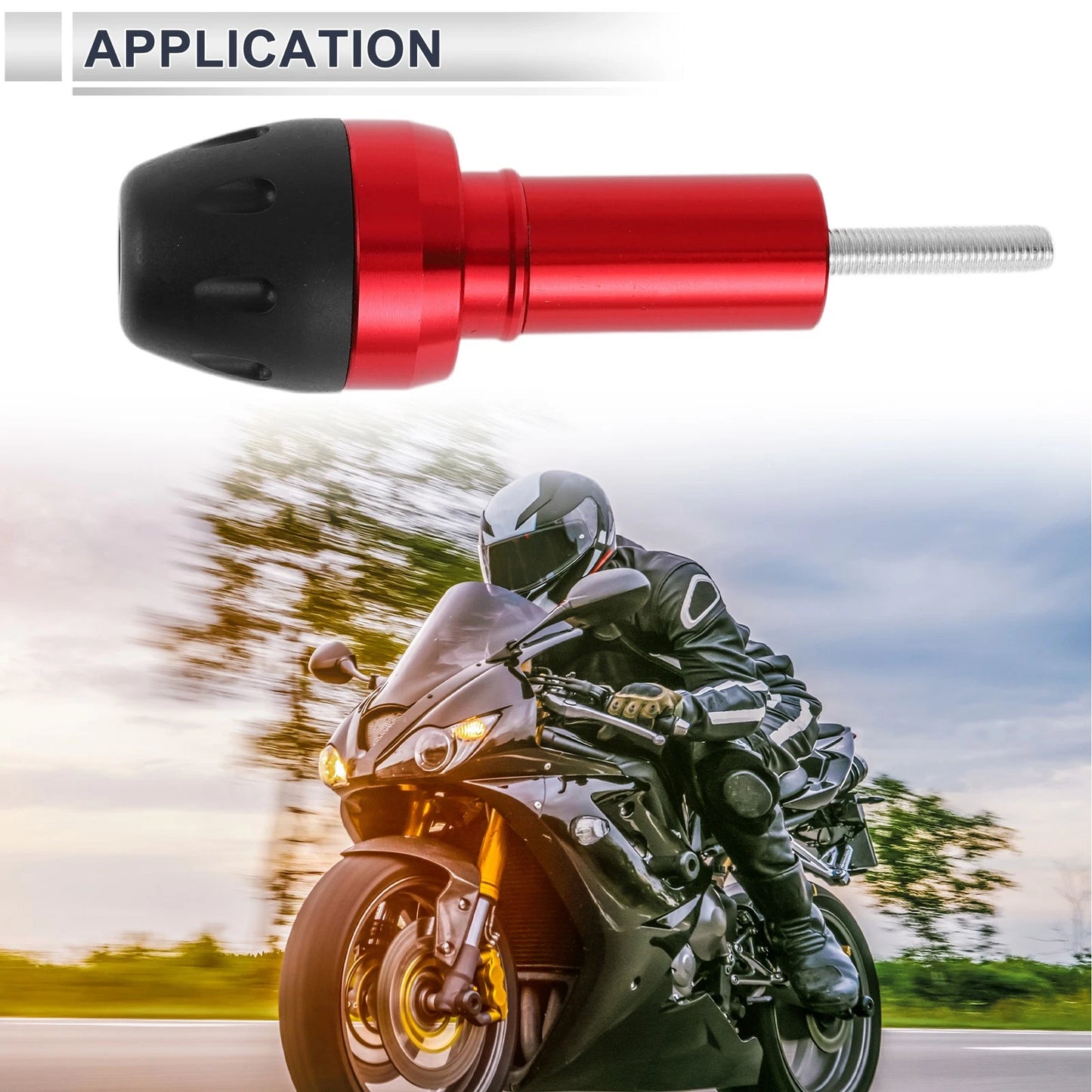 10mm Aluminum Alloy Plastic Motorcycle Slider Frame Bolt 1 Set Red