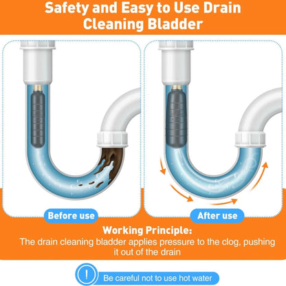 Drain Cleaning Bladder for 1.5"-3" Drain Pipe, Unclogs Stubborn Blockages