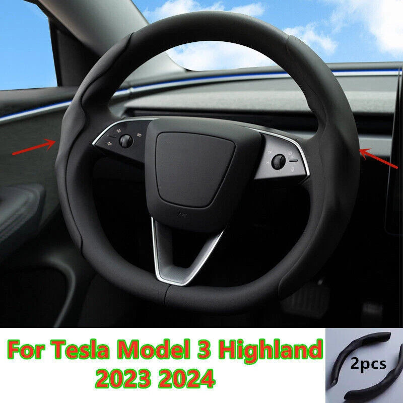 Steering Wheel Cover Fur Suede for Tesla Model 3 Highland (2023–2024)