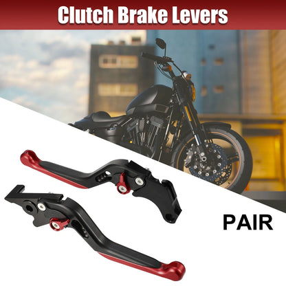 1 x Pair Motorcycle Brake Clutch Levers Folding for Honda Monkey 125 Black Red