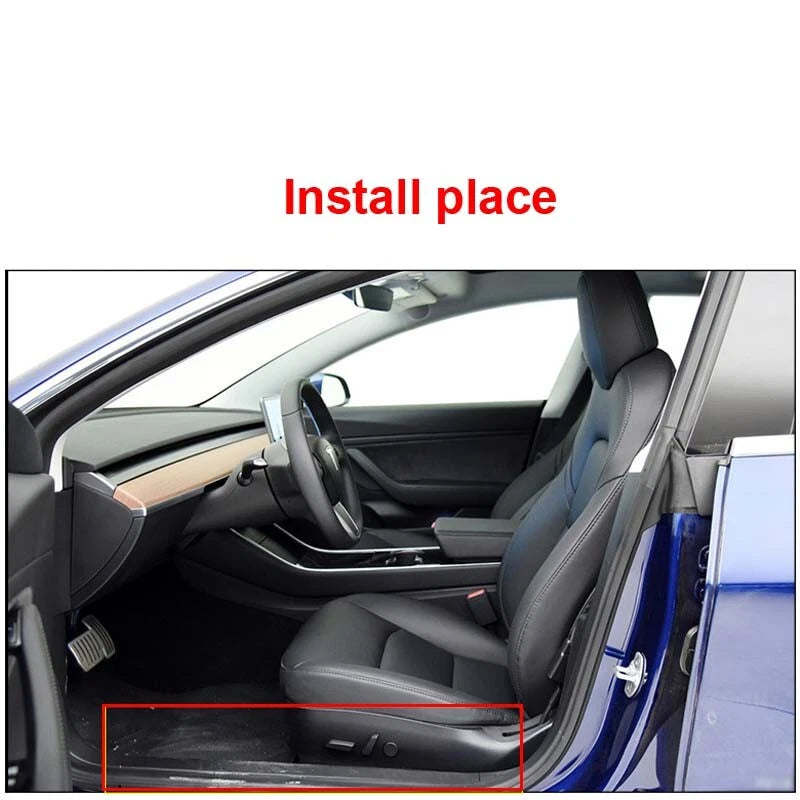 Carbon Fiber Decorative Car Door Sills Protection Sticker fit for Tesla Model 3
