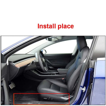 Carbon Fiber Decorative Car Door Sills Protection Sticker fit for Tesla Model 3