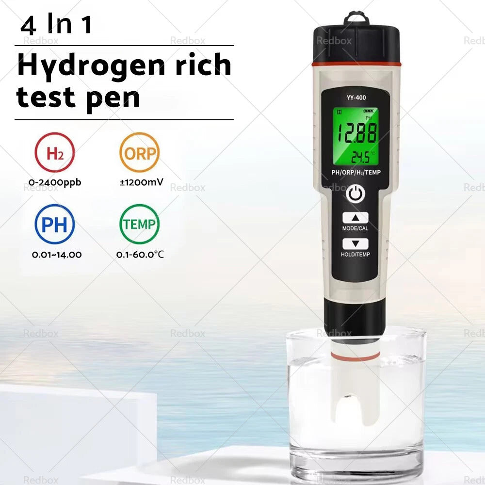 4 in 1 Hydrogen-Rich Water Quality Tester for PH/ORP/TEMP Meter