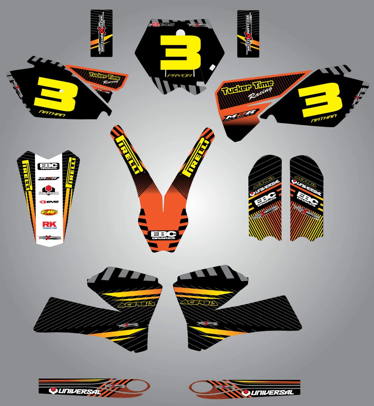 KTM 85 Custom Graphics Full Sticker Kit 2003-2005