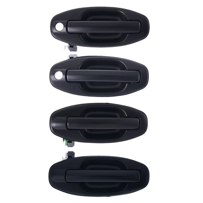 4pc Front/Rear Outer Door Handle Blk for Hyundai Santa Fe (2000–2005)