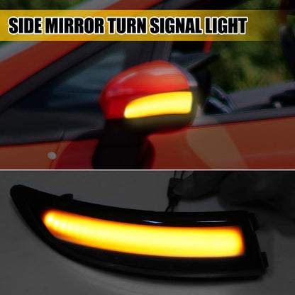 Mirror Turn Signal Light for Ford Fiesta Plastic Black 1 Pair (2011-2019)
