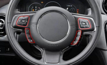 Silver Alloy Steering Wheel Button Sticker Trim for Jaguar XJL (2010–2019)